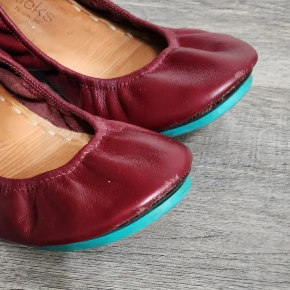 Tieks Gavrieli Ballet Flats Burgundy Red Leather Flats - Picture 9 of 15